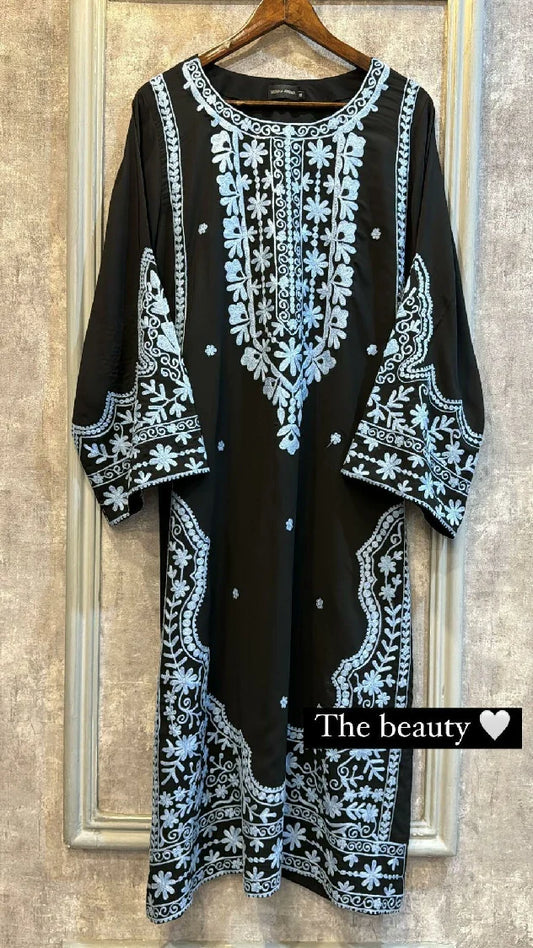 Picture of Manahils - Black Embroidered Two Pc - Available at Raja Sahib