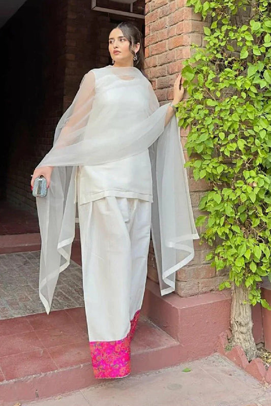 Picture of Manahils - Farshi Shalwar Three Pc(Pay-Now) - Available at Raja Sahib