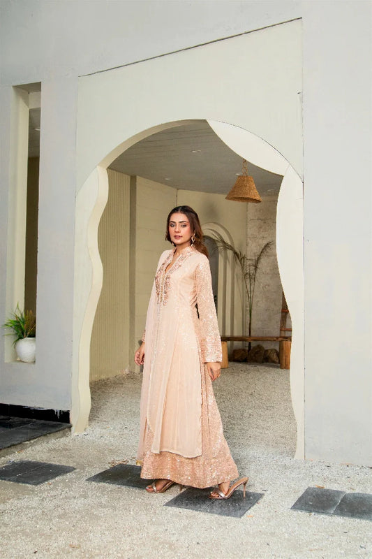 Picture of Manahils - K-147-Peach - Available at Raja Sahib