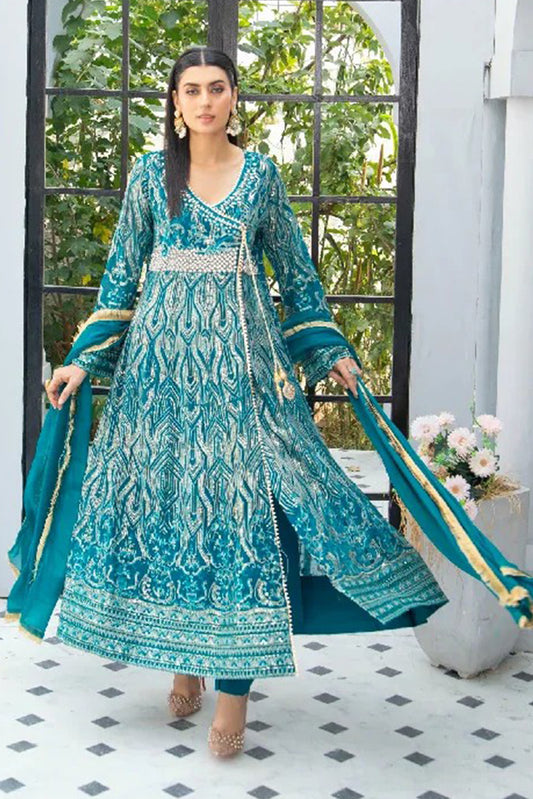 Picture of Manahils - Kurti 105-Teal - Available at Raja Sahib