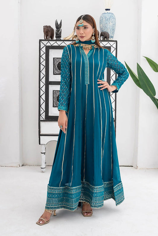Picture of Manahils - Kurti 106-Teal - Available at Raja Sahib
