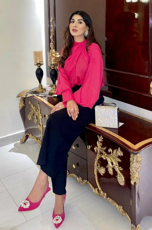 Picture of Manahils - Knot Top Pink - Available at Raja Sahib