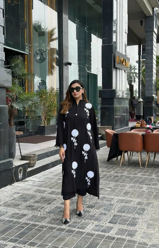 Picture of Manahils - Flower Embroidered Two Pc - Available at Raja Sahib