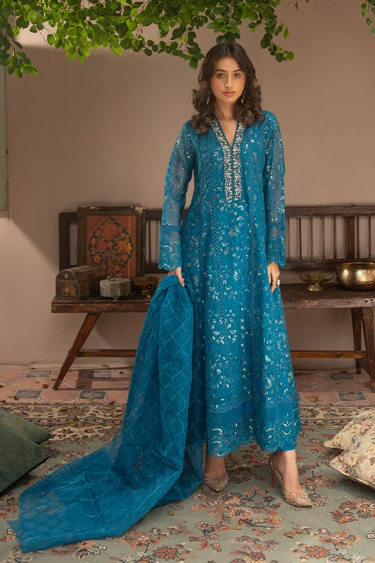 Picture of Manahils - Rang Nirala Collection - K-151-Teal - Available at Raja Sahib