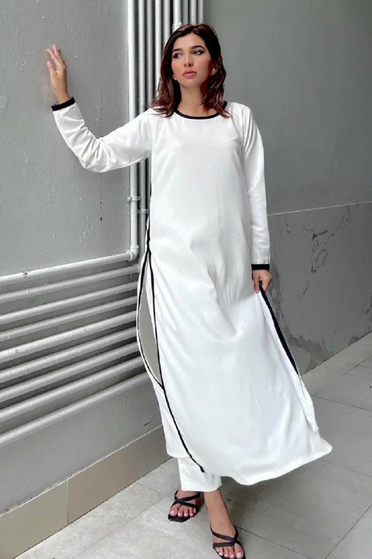 Picture of Manahils - White Basic Two Pc - Available at Raja Sahib