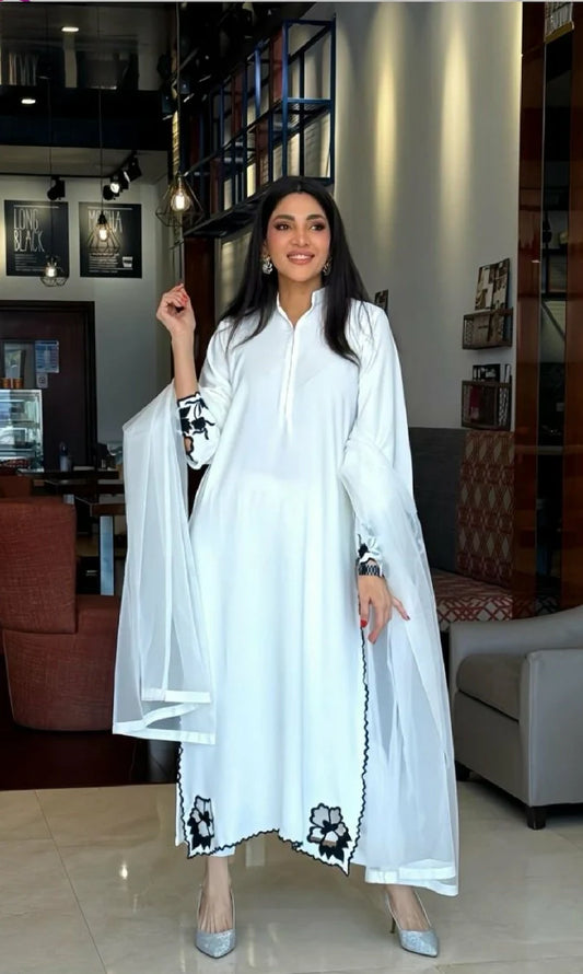 Picture of Manahils - White Premium Scallop - Available at Raja Sahib