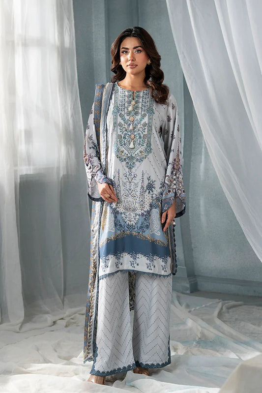 Picture of Meerak - 3 PC Embroidered Linen Pret - Sky Blossom - Available at Raja Sahib
