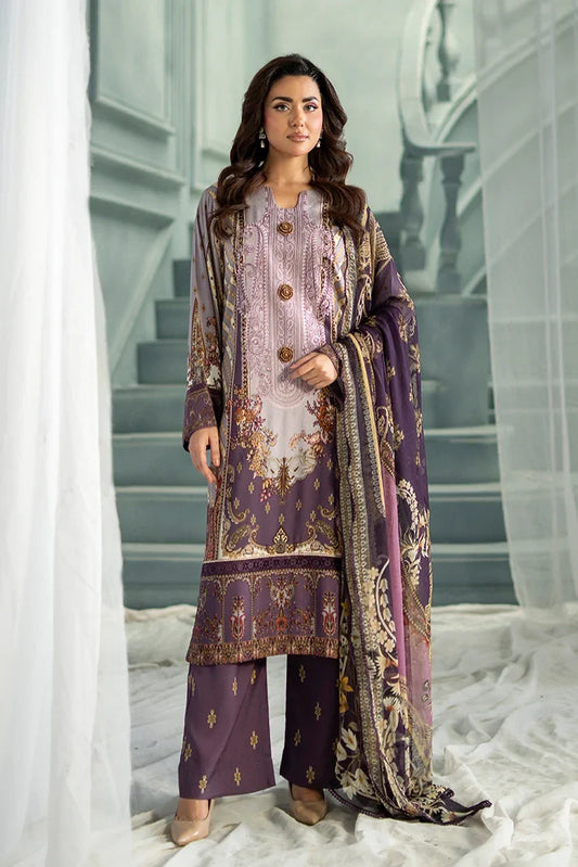 Picture of Meerak - 3 PC Embroidered Linen Pret - Lavender Dream - Available at Raja Sahib