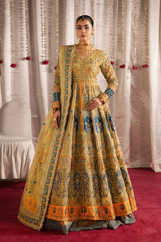 Picture of Maria Osama Khan - Jhil Mil Wedding Festive - D-002 - Sunehri - Available at Raja Sahib