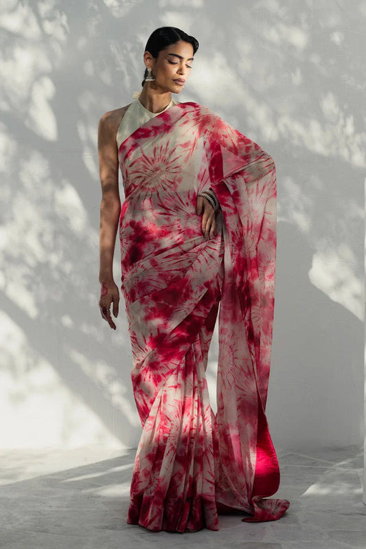 Picture of Nooran's - Renee Saree Collection - Artistic Tie & Dye - Available at Raja Sahib