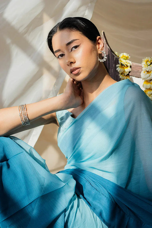 Picture of Nooran's - Renee Saree Collection - Elegant Blue - Available at Raja Sahib