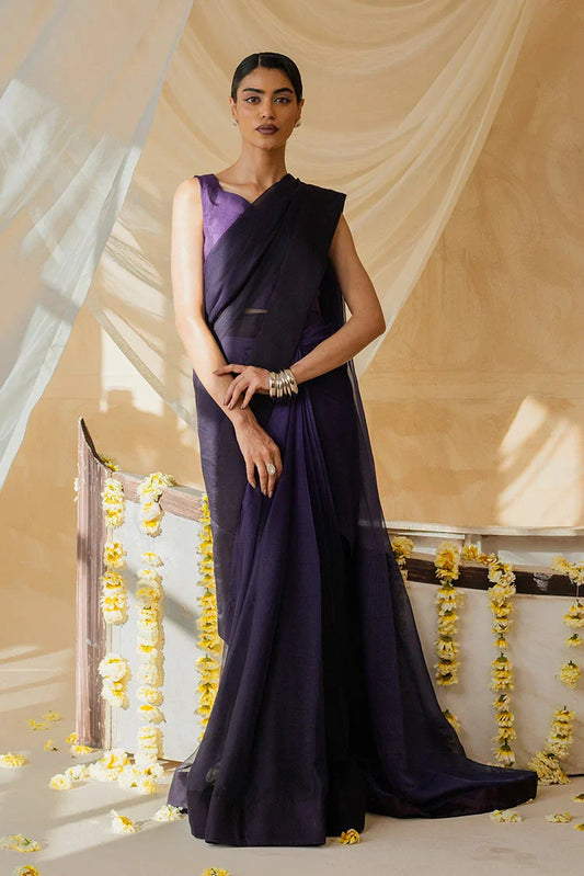 Picture of Nooran's - Renee Saree Collection - Royal Purple - Available at Raja Sahib