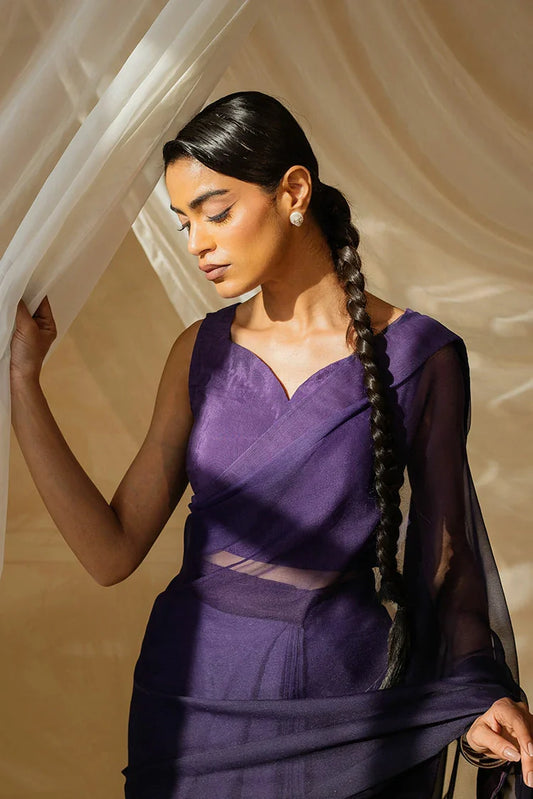 Picture of Nooran's - Renee Saree Collection - Royal Purple - Available at Raja Sahib