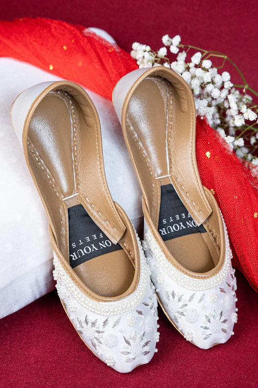 Picture of On Your Feets - Shahnama Collection - Snow flake (White) - Available at Raja Sahib