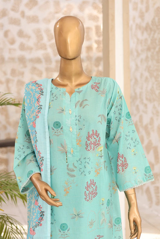 Picture of Suntex Fabrics - Aqua Printed Lawn Suit with Dupatta - 3 Piece - Available at Raja Sahib