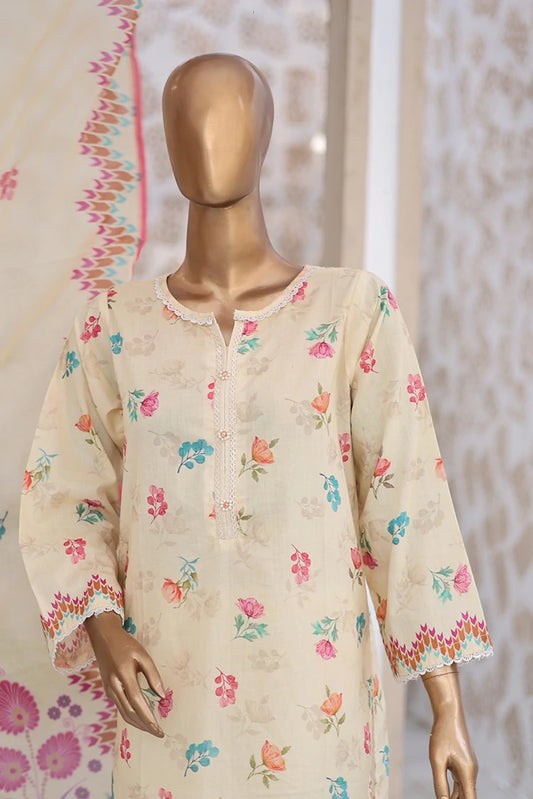 Picture of Suntex Fabrics - Cream Printed Lawn Suit - 3 Piece - Available at Raja Sahib