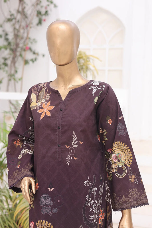 Picture of Suntex Fabrics - 2 Piece - Printed Lawn Suit - Plum - Available at Raja Sahib