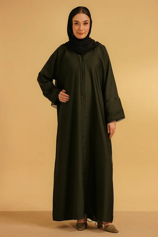Picture of Divinely Crafted - Basic Pleat Abaya - Dark Green - Available at Raja Sahib
