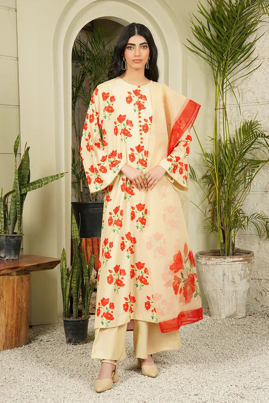 Picture of Stitch Vibes - Ravayah Eid Collection Vol 1 - Tuscan Bloom Dress - Available at Raja Sahib