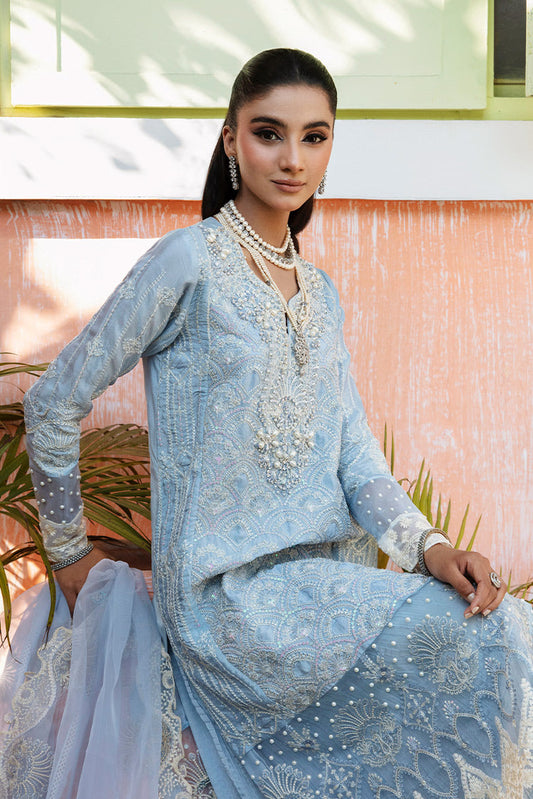 Picture of Maria Osama Khan - Rang e Noor Luxury Pret Collection - Sumbul Sky Blue - Available at Raja Sahib