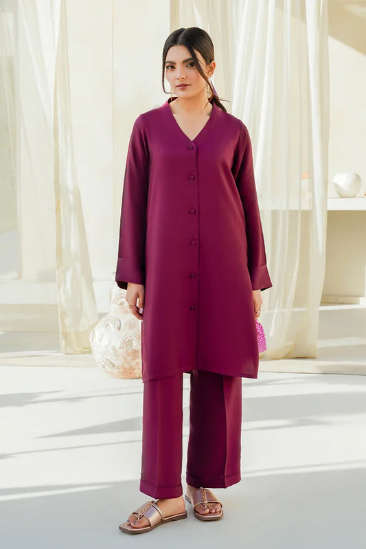 Picture of Divinely Crafted - Clara Solids '25 - Burgundy Bliss - Available at Raja Sahib