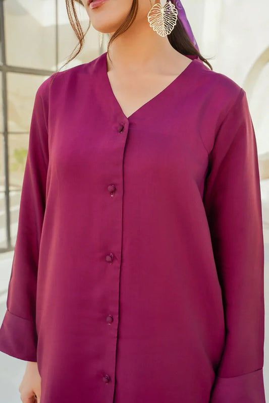 Picture of Divinely Crafted - Clara Solids '25 - Burgundy Bliss - Available at Raja Sahib