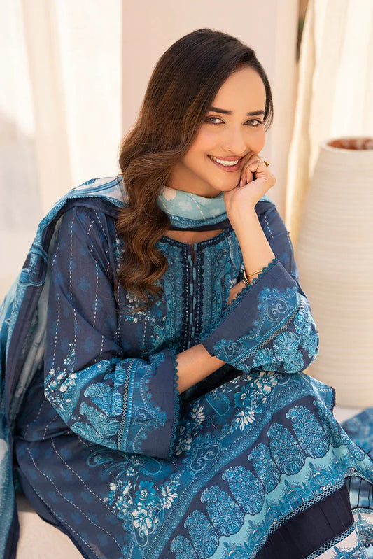 Picture of Ellena - 3-PC Unstitched Printed Lawn Suit - Available at Raja Sahib