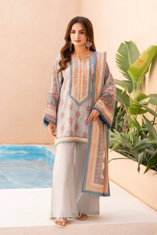 Picture of Ellena - 3-PC Unstitched Printed Lawn Suit - Available at Raja Sahib
