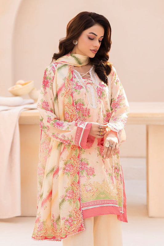 Picture of 3-PC Unstitched Printed Lawn Suit - Available at Raja Sahib