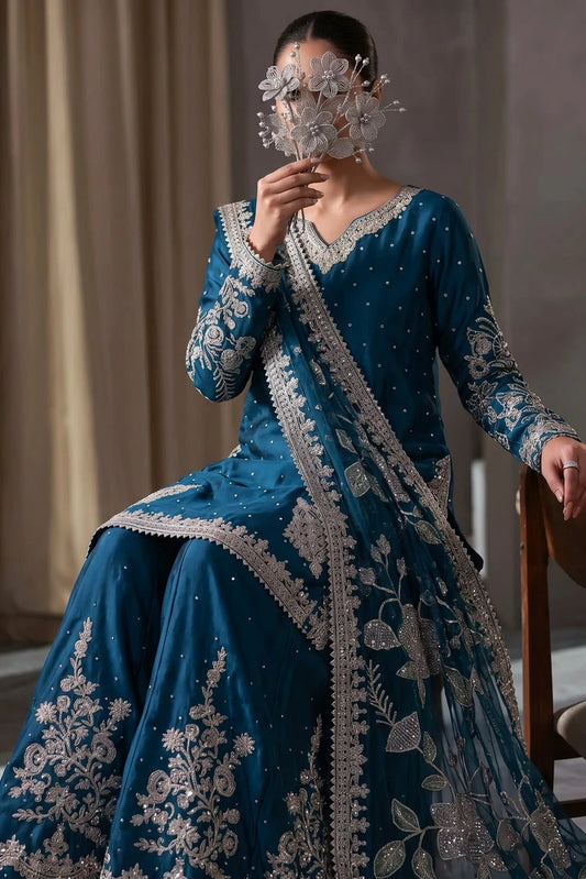 Saira Sultana - Haya - Teal - 3 Piece