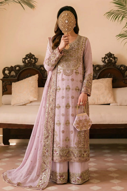 Saira Sultana - Mehar - Ash Pink - 4 Piece
