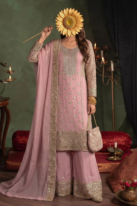 Saira Sultana - Zimal - T Pink - 4 Piece