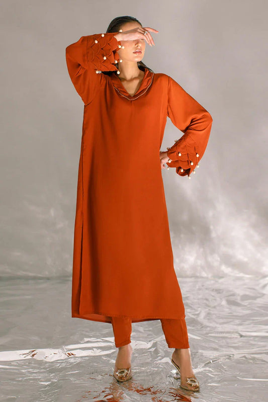 Picture of Ombrella - Serendipity Vol 3 - 2 Piece - Rust Rhea - Available at Raja Sahib