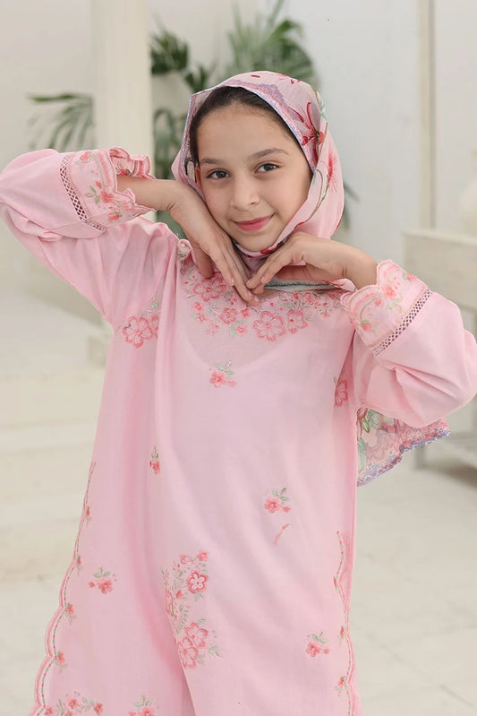Suntex Fabrics - 3 Piece Embroidered Lawn Suit - Blush Pink