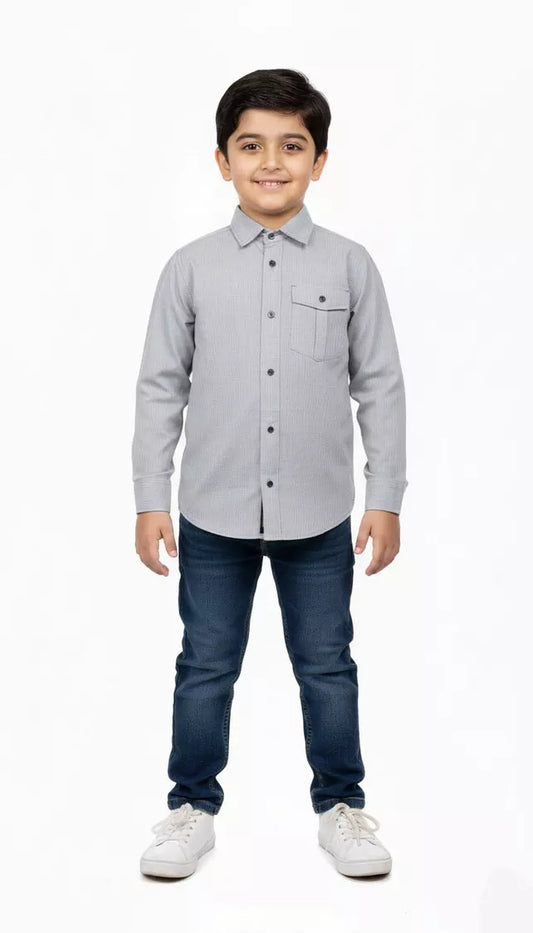 Picture of Peelu - Button Down Shirt - Grey - Available at Raja Sahib