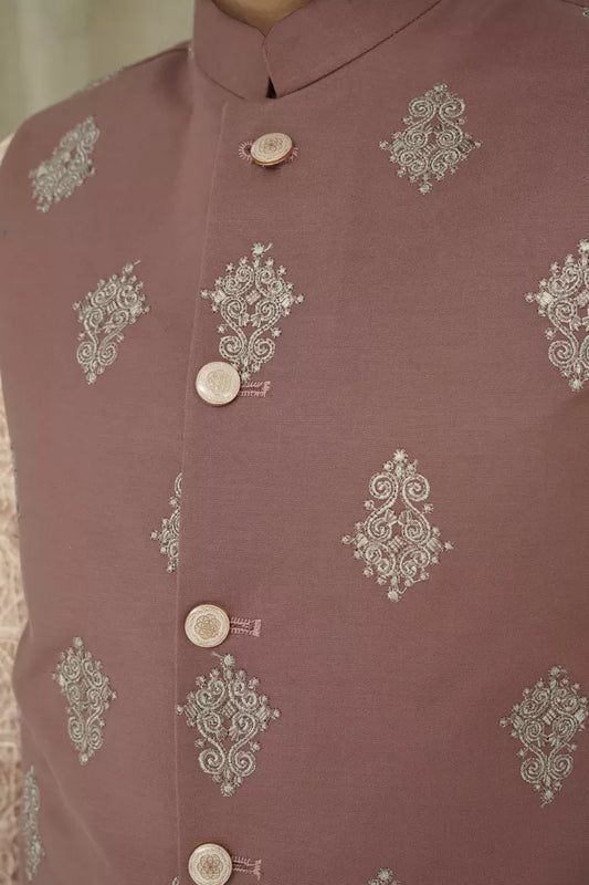 Picture of Maqsood Garments - Embroidery Kid's Waistcoat - Red - Available at Raja Sahib