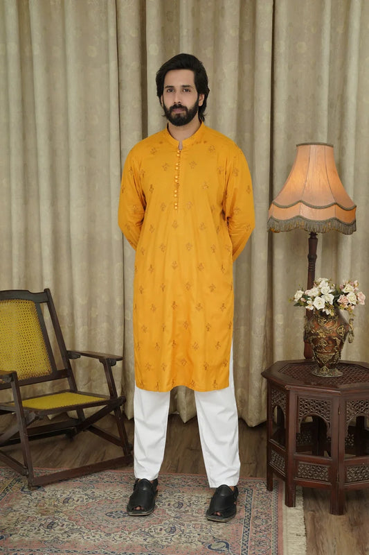 Picture of Maqsood Garments - Embroidered Men's Kurta - Mustrad - Available at Raja Sahib