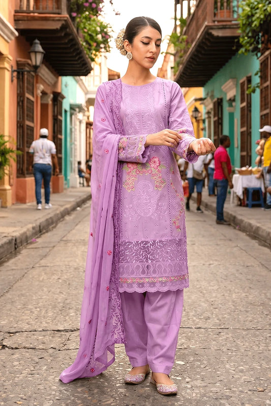Maherposh - Luxury Festive Embroidered Lawn Suit - 3 Piece
