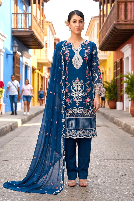 Maherposh - Luxury Festive Embroidered Lawn Suit - 3 Piece