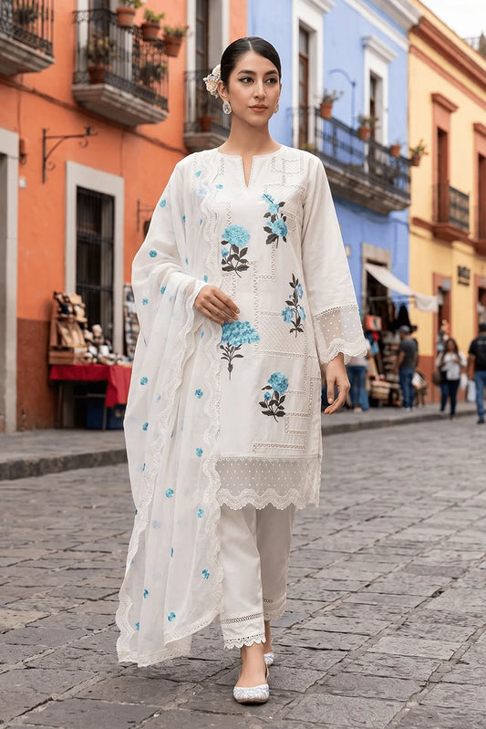 Maherposh - Luxury Festive Embroidered Lawn Suit - 3 Piece
