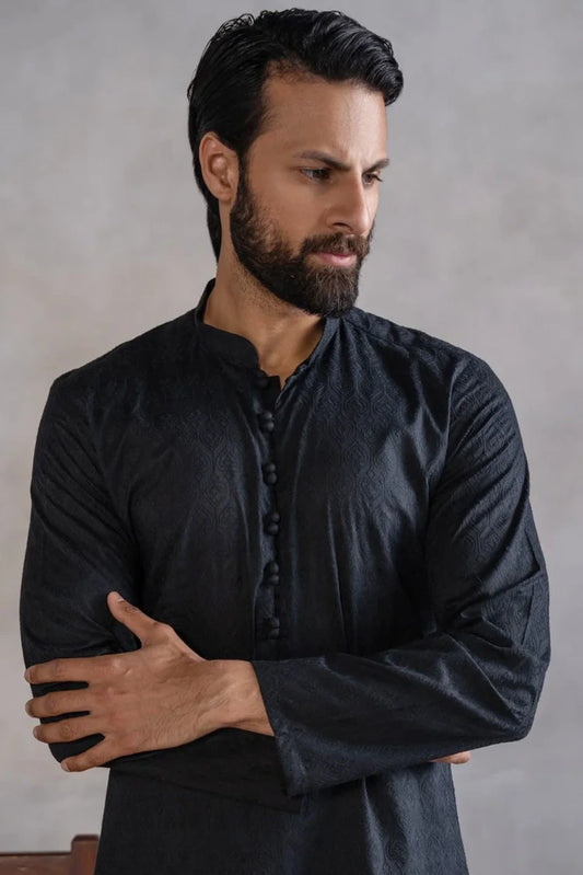 Picture of Dynasty - Shiffli Kurta Trouser - Available at Raja Sahib