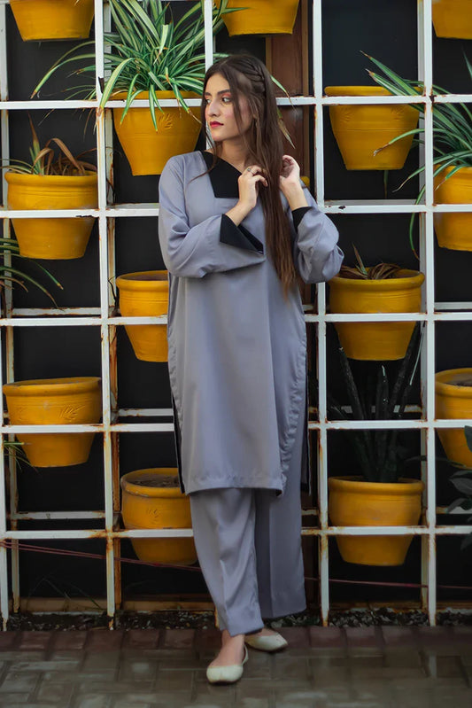 Picture of Zauk - Casual Collection - 2 Piece - Lava Grey - Available at Raja Sahib