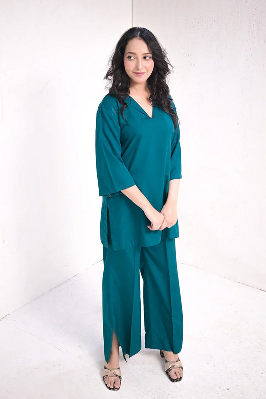 Picture of Zauk - Casual Collection - 2 Piece - Teal Green - Available at Raja Sahib