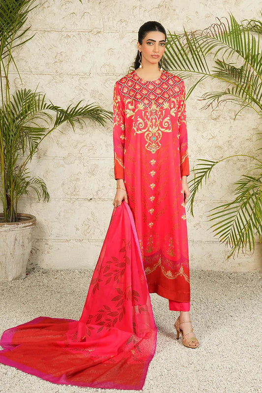 Picture of Stitch Vibes - Ravayah Eid Collection Vol 1 - Peony Glow Dress - Available at Raja Sahib