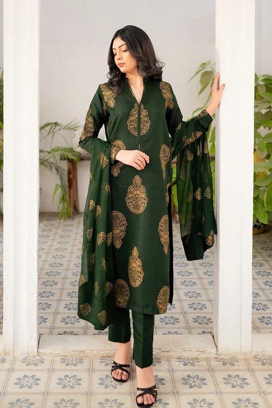 Picture of Zauk - Eid Edit - Kurta Set - Bottle Green - Available at Raja Sahib