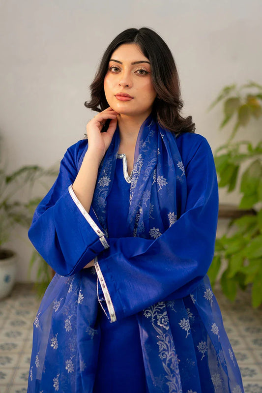 Picture of Zauk - Eid Edit - Farshi Shalwar Suit - Royal Blue - Available at Raja Sahib