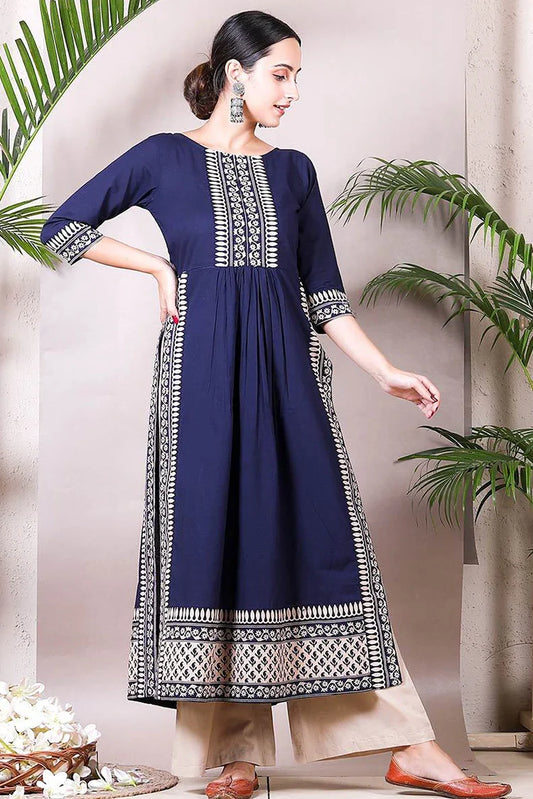 Picture of Zeek - Blue Gather Set - D2010 - Available at Raja Sahib