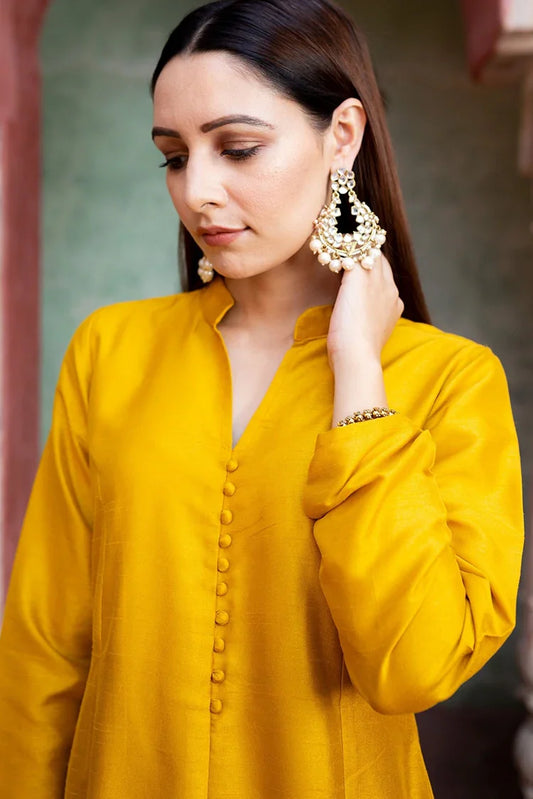 Zeek - Mustard Katan Silk 2 Piece - D2012