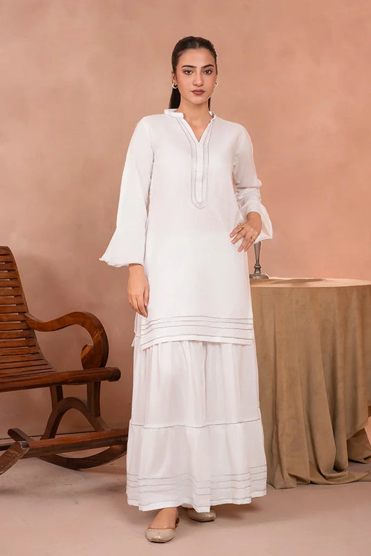 Zeek - White Solid Kurta Set - D2029