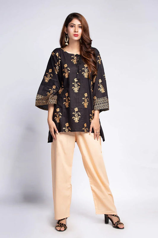 Zeek - Black Printed Short Shirt Set - D2042